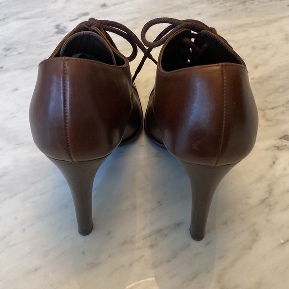 Ralph Lauren Purple Label Leather Heeled Oxfords - sz 38 - Picture 8 of 11